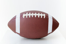 Leather American Football Ball On White Background