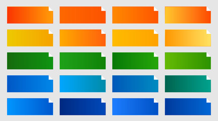 Wall Mural - common color gradients pack of orange green and blue shade