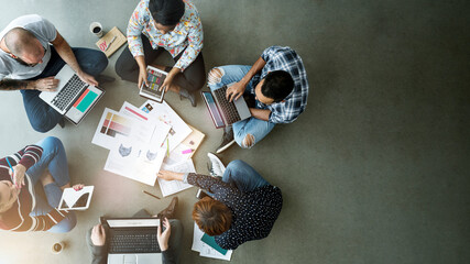 Diverse people brainstorming new ideas