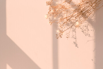 Wall Mural - beige sparkle dried flower image background