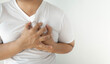 © K illustrator Photo - The man was holding his left chest with severe heart pain. Due to heart disease