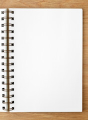 Sticker - Blank white ruled notebook on a wooden table