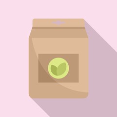 Poster - Tea leafs bag icon. Flat illustration of tea leafs bag vector icon for web design