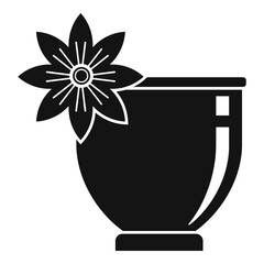 Poster - Tea ceremony flower cup icon. Simple illustration of tea ceremony flower cup vector icon for web design isolated on white background