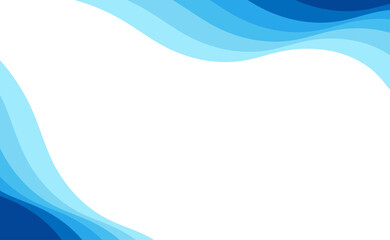 Wall Mural - Abstract modern blue ocean wave banner vector background and blank space.