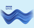© Elena - Abstract vector background, transparent waved lines for brochure, flyer design. Blue smoke wave.