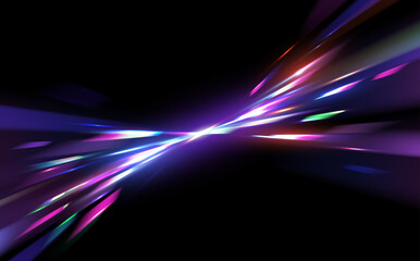 Wall Mural - abstract refraction glow effect on black background