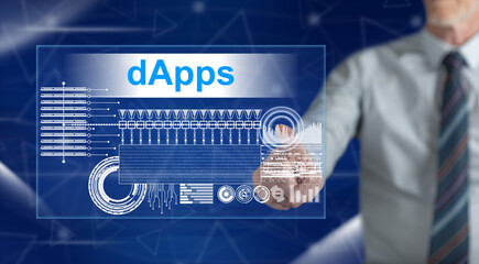 Man touching a dapps concept