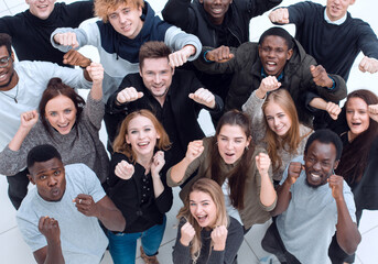 team of diverse young people looking at the camera