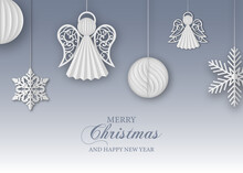 Christmas Background With Paper Decorations