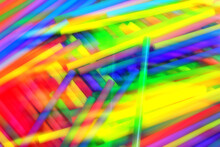 Interesting, Colorful Plastic Straws For Background. Out Of Focus.