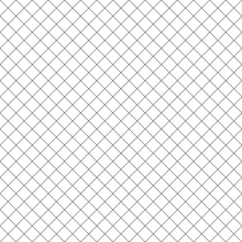 Simple Cross Grid Paper. Cell Seamless Pattern. Background Diagonal Squared Grating. Criss Cross Line. Geometric Checkered Texture. Monochrome Square Mesh Grid For Design Prints. Abstract Net. Vector 