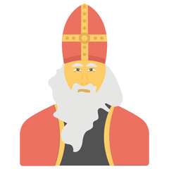 Sticker - 
Saint nicholas avatar with bishops hat depicting saint nicholas day
