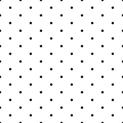 Wall Mural - Point texture. Dot seamless pattern. Polka dots background. Simple small geometric pattern. Dotted halftone. Abstract minimal dotty. Design prints. Black and white polkadots. Repeat polkadot. Vector