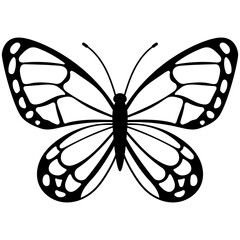 Sticker - 
A colored butterfly flat icon image
