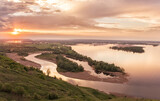 Fototapeta Na ścianę - sunset over the river