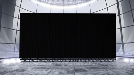 Wall Mural - virtual studio background with a big empty videowall display ideal for tv shows, commercials or even