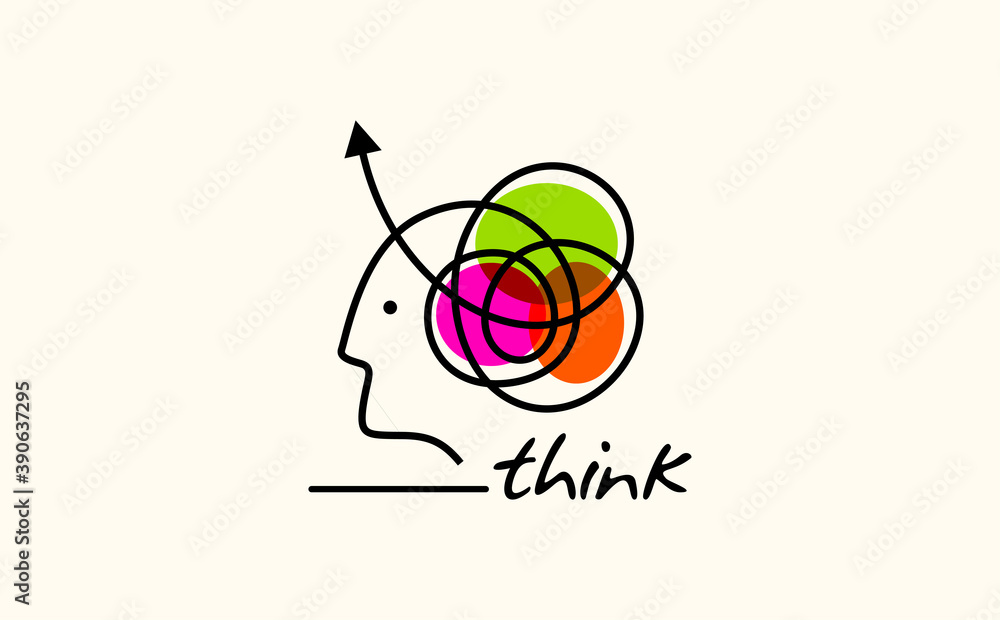 Human head thinking a new idea, Creative Concept. Stock Vector | Adobe ...