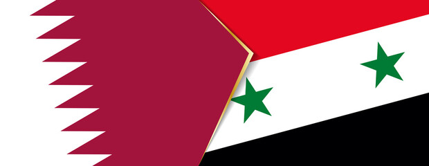 Wall Mural - Qatar and Syria flags, two vector flags.