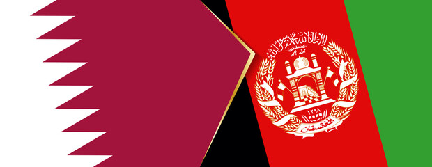 Wall Mural - Qatar and Afghanistan flags, two vector flags.