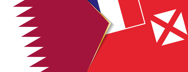 Wall Mural - Qatar and Wallis and Futuna flags, two vector flags.