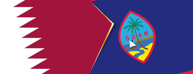 Wall Mural - Qatar and Guam flags, two vector flags.