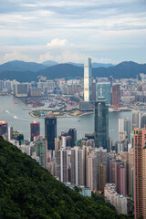 Sticker - Baie vue depuis le mont Victoria à Hong Kong