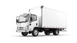 © Alex Kondratenko - Delivery truck 3D rendering isolated on white background.