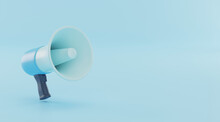 Megaphone With Copy Space 3d Background. 3d Rendering.