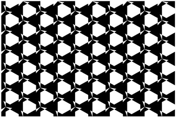 seamless abstract geometric black and white pattern of a three sided polygon