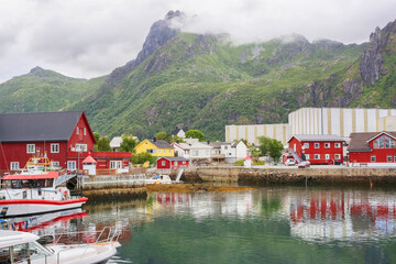 Canvas Print - Town Svolvaer, Lofoten islands, Norway