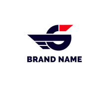 Strong And Clean Letter G Wings Or Speed Effect Logo Template