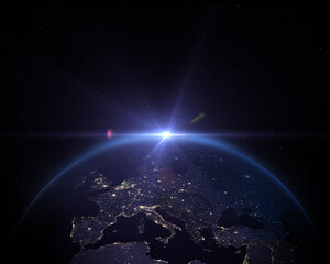 Wall Mural - planet earth from the space at night. elements of this image furnished by nasa.