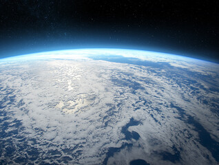 Wall Mural - earth observation from the outer space. elements of this image furnished by nasa.