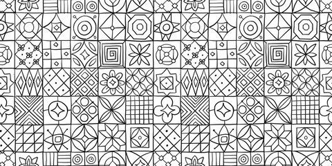 Aufkleber - Talavera pattern. Indian patchwork. Turkish ornament. Moroccan tile mosaic. Spanish decoration. Ethnic background. Seamless pattern for your design