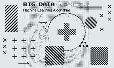 Wall Mural - vector abstract 3d big data visualization. concept of complexity analysis for smart business plannin