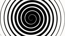 Hypnotic Background, Spinning, Dizzy, Twilight Zone, Bold Black And White Animated Spital.