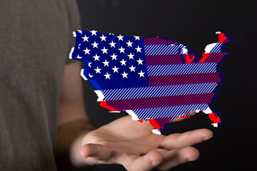 usa america map flag concept banner