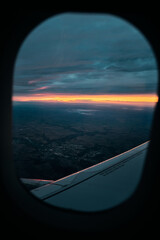 Sticker - Amazing view from an airplane of a sunset between Paris and Nice in France