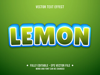 Wall Mural - editable text effect - lemon green and blue gradient color modern style