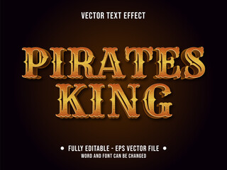 Wall Mural - editable text effect - pirates king yellow and orange gradient color modern style
