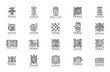 Ethnic mexican decor. Icons set for your design. Tribal tattos elements