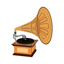 Old Retro Phonograph Device Icon