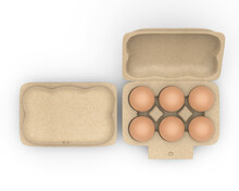 Blank Egg Carton Packaging Mockup For Branding, 3d Render Illustration.