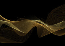 Glittery Gold Waves Background