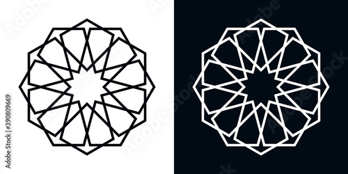 Cuadros en Lienzo Islamic twelvefold traditional rosette for greetings cards decoration and design
