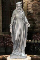 Virgin Mary Statue is infront of The Basilica of St. John was a basilica in Ephesus.