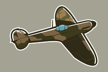 British Fighter Plane In WWII Vector Illustration