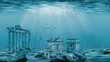 © Stockbym - Illustration - Ruins of the Atlantis civilization. Underwater ruins
