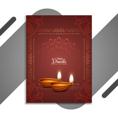 Artistic Happy Diwali festival brochure elegant design